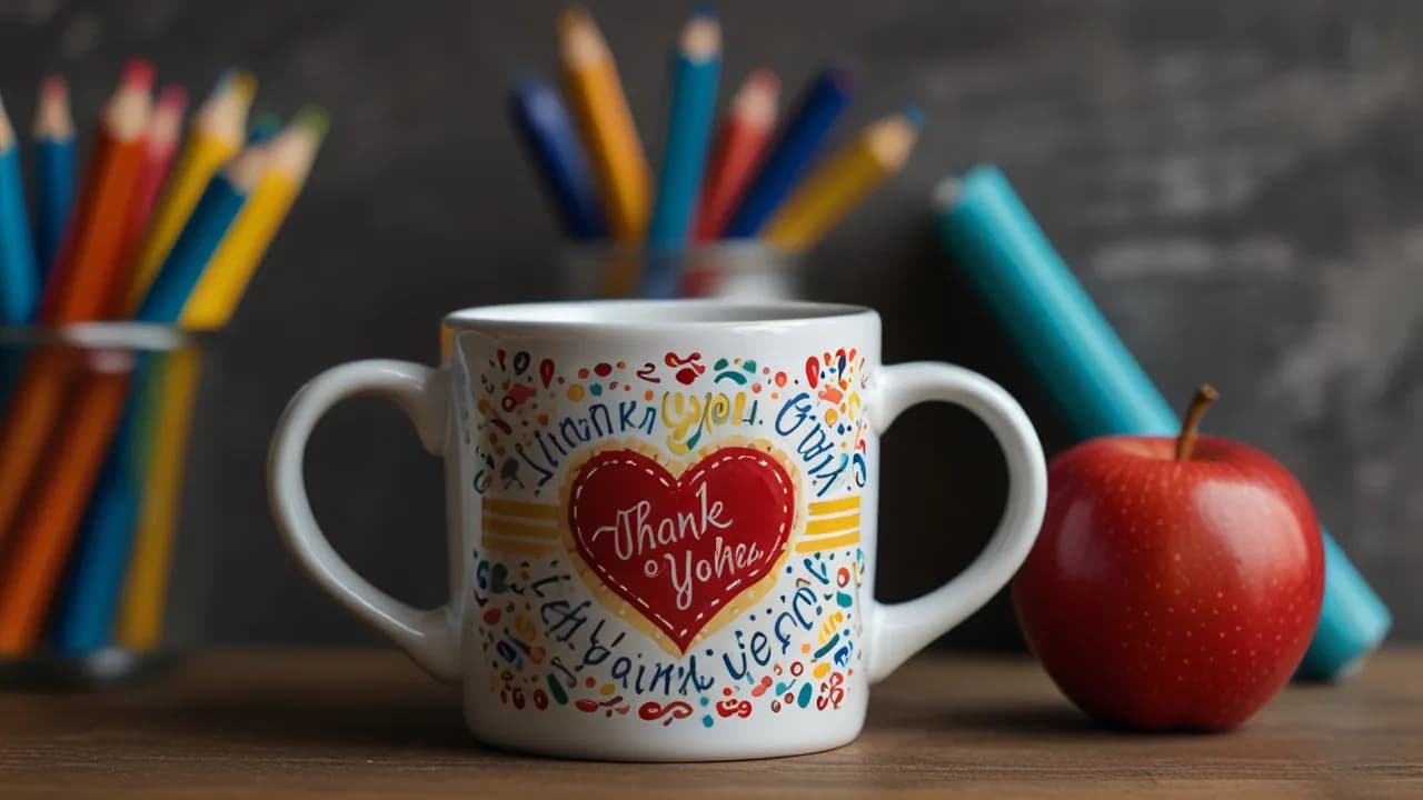 Jak można podziękować nauczycielowi? Kubek pełen wdzięczności!